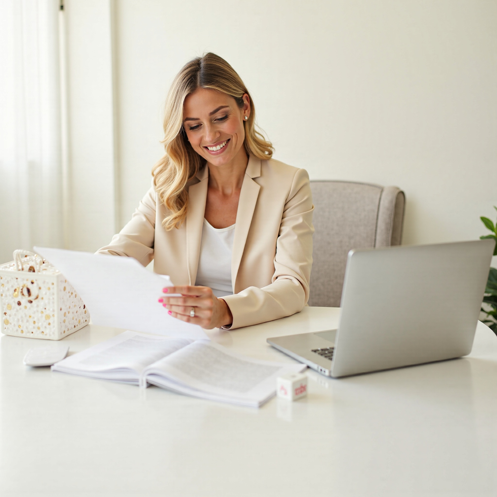 Confident executive at a sleek desk